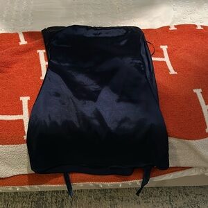 Navy Satin Mini Dress